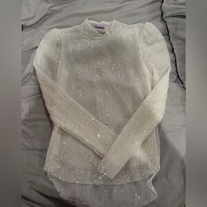 Lulu's White Sequin Top